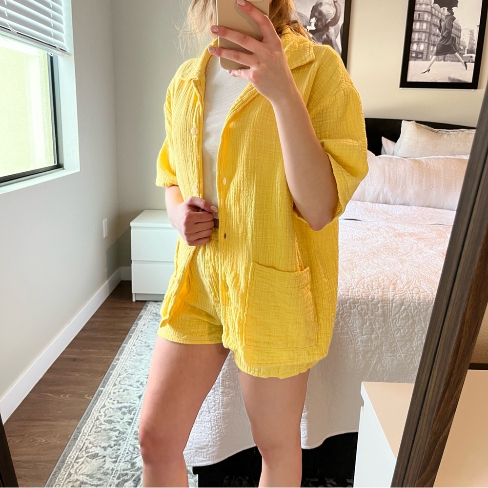 Linen Shirt and Shorts Set
